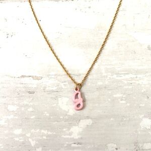Barbie Brand Girls Pink Initials Personalized Necklace Letter G Pink Gold Chain
